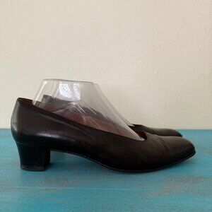 Vintage Coach Black Leather Cuban Heel Shoes Women's Size 9.5 J002